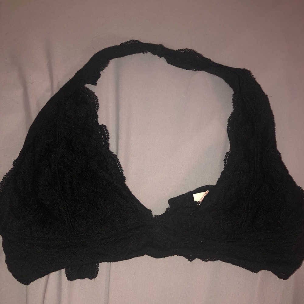 Black Lace Halter Bralette